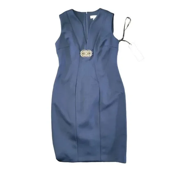 New Calvin Klein Women's Embellished Sheath Dress SZ 8 - Picture 5 of 7